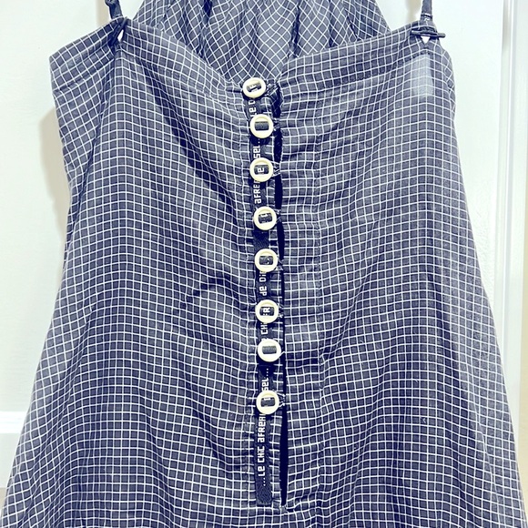 Vintage 90s Y2K Diesel graph grid style dress with floral detailing super rare - Picture 8 of 16